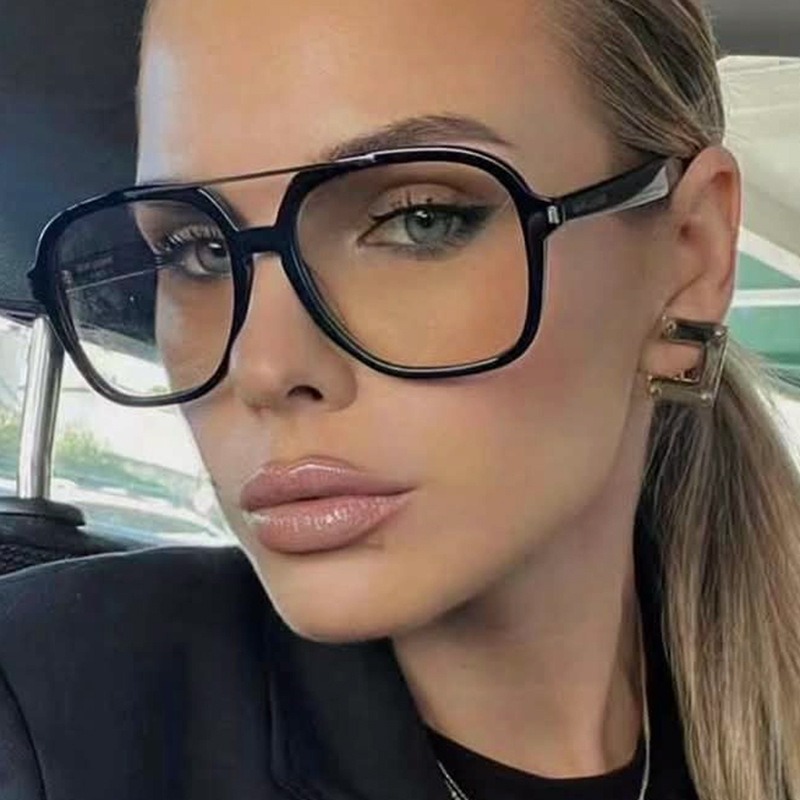 Vintage Fashion Enthusiasts - New Double Bridge Pilot Sunglasses Women