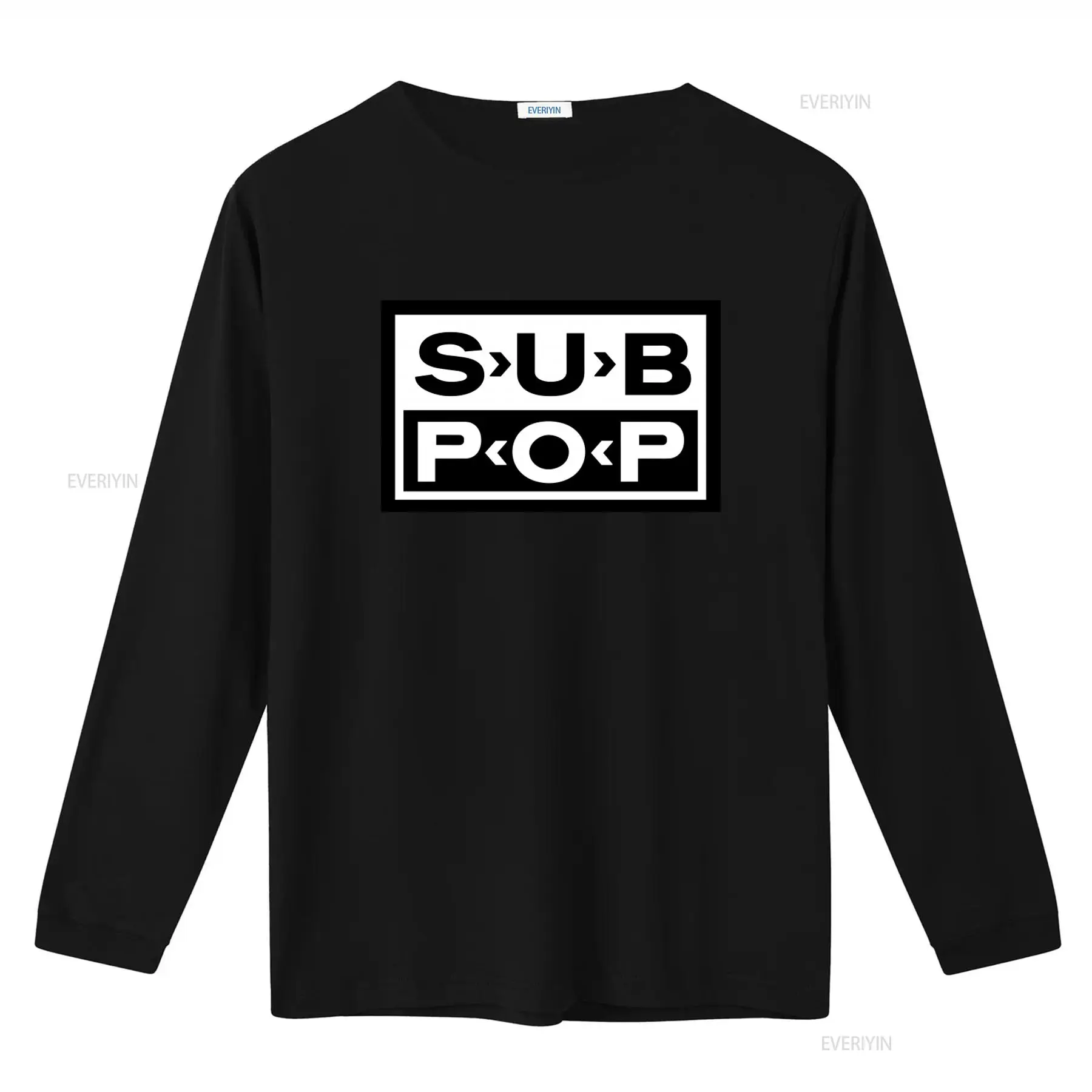 Sub Pop Logo T Shirt Black wit - Vintage Fashion Jersey 评论和价格