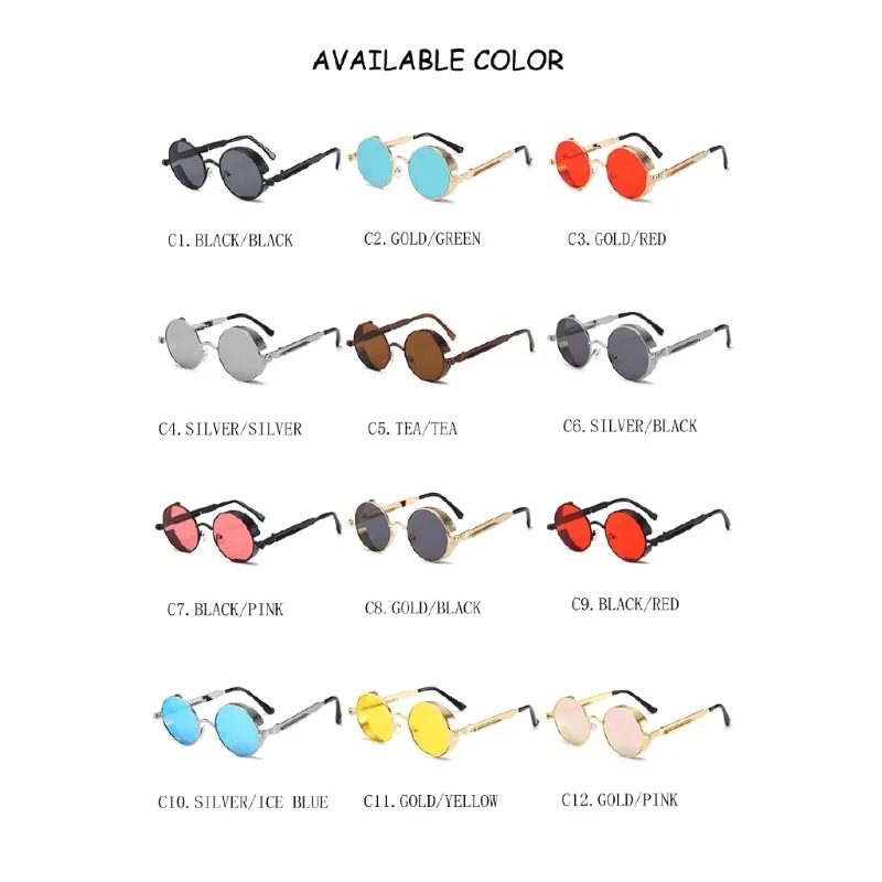 New Metal Steampunk Sunglasses - Vintage Fashion Enthusiasts 评论和价格